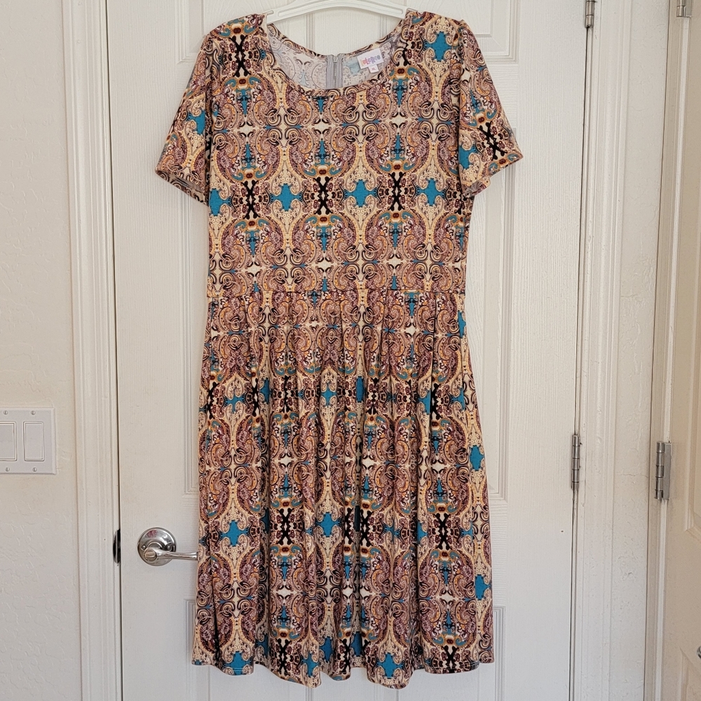 LulaRoe, Ameila Dress, multi color, XL